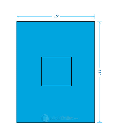 3.1494" x 3.3072" - 1 up - Fluorescent Blue (Laser)