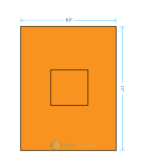 3.1494" x 3.3072" - 1 up - Fluorescent Orange (Laser)