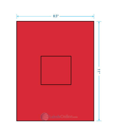 3.1494" x 3.3072" - 1 up - Fluorescent Red (Laser)