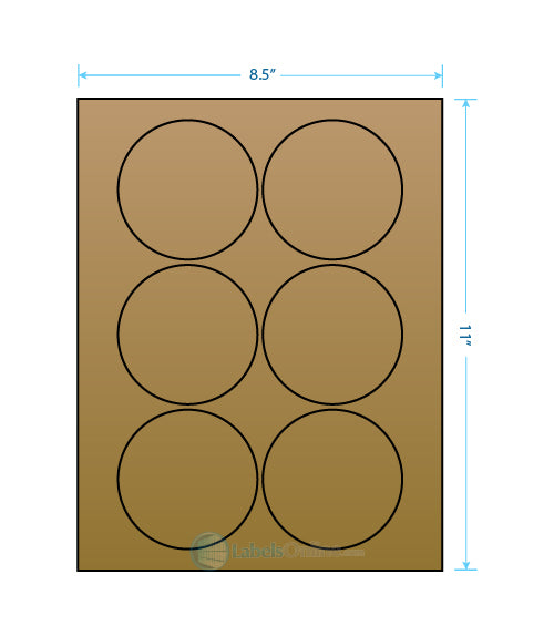 3.25" Circle - 6 up - Brown Kraft