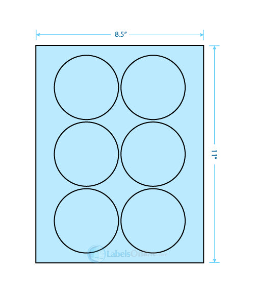 3.25" Circle - 6 up - Pastel Blue
