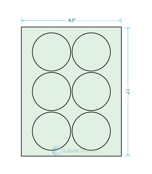 3.25" Circle - 6 up - Pastel Green