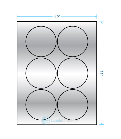 3.25" Circle - 6 up - Silver Foil