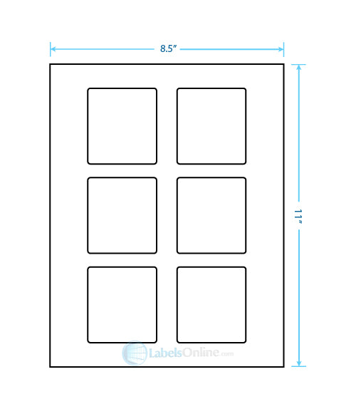 3.25" x 3" - 6 up - Crystal Clear (Laser)