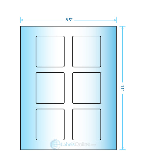 3.25" x 3" - 6 up - Mid Gloss (Laser)