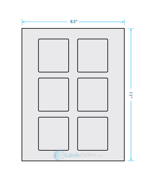 3.25" x 3" - 6 up - Recycled (Laser / Inkjet)