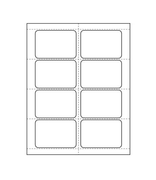 3 3/8" x 2 1/3" Laser/Inkjet Name Badge Labels; 8 up; 100 sheets/case - Standard White Matte