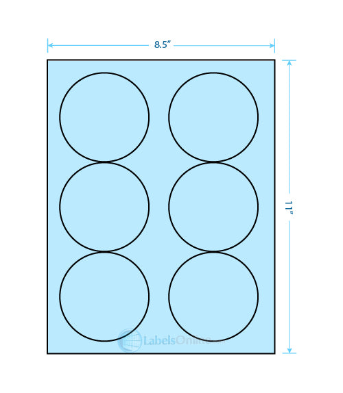 3.33" Circle - 6 up - Pastel Blue