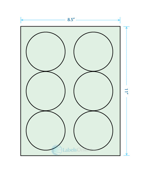 3.33" Circle - 6 up - Pastel Green
