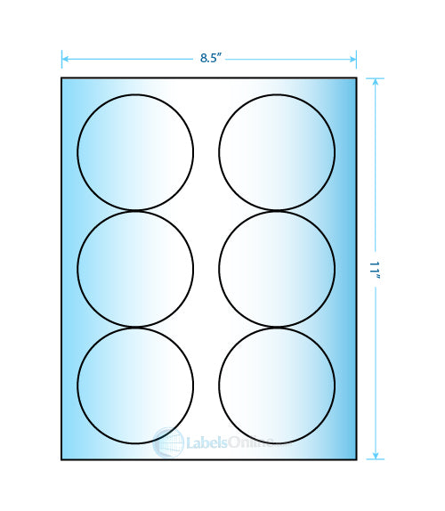 3.33" Circle - 6 up - Photo Gloss