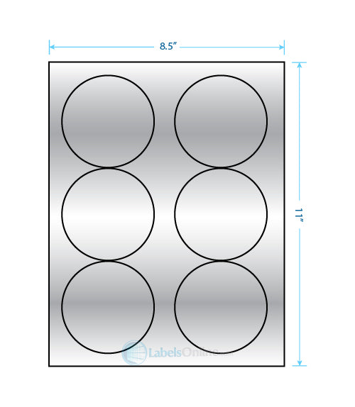 3.33" Circle - 6 up - Silver Foil