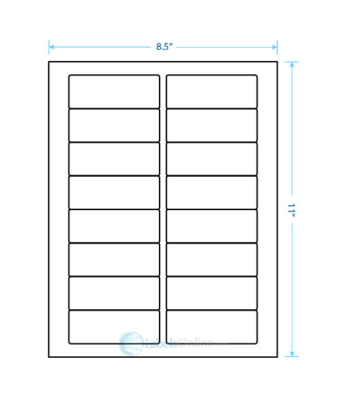 3.375" x 1.25" Barcode Labels - 16 up - Clear Matte