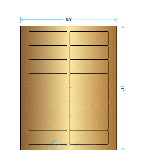 3.375" x 1.25" Barcode Labels - 16 up - Gold Foil