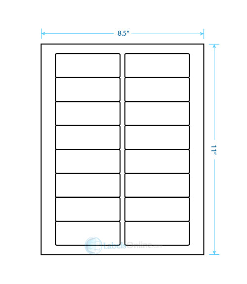 3.375" x 1.25" Barcode Labels - 16 up - Mid Gloss