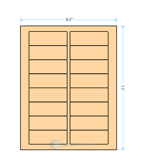 3.375" x 1.25" Barcode Labels - 16 up - Pastel Orange