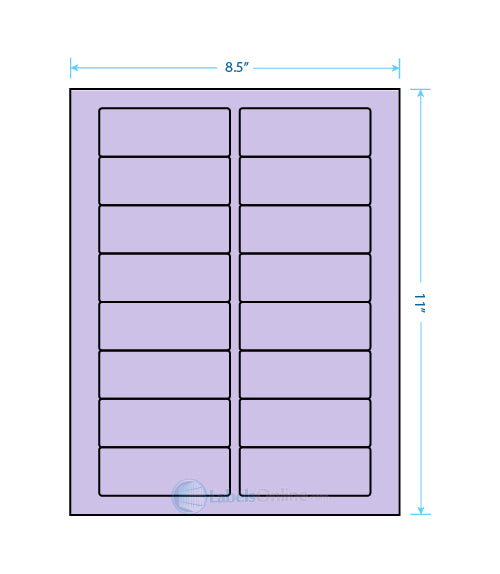 3.375" x 1.25" Barcode Labels - 16 up - Pastel Purple