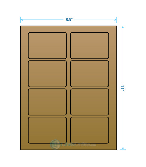 3.375" x 2.33" - 8 up - Brown Kraft