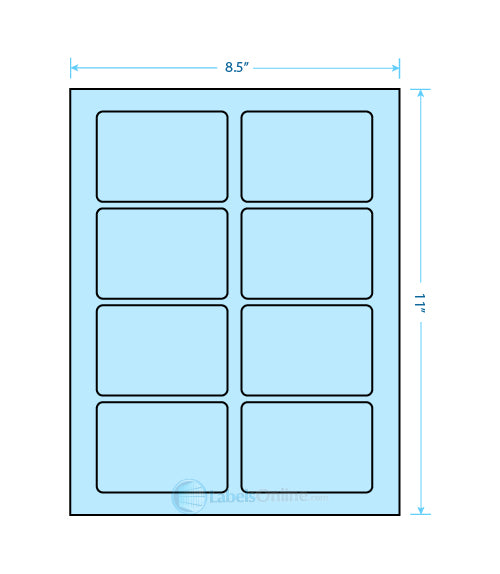 3.375" x 2.33" - 8 up - Pastel Blue