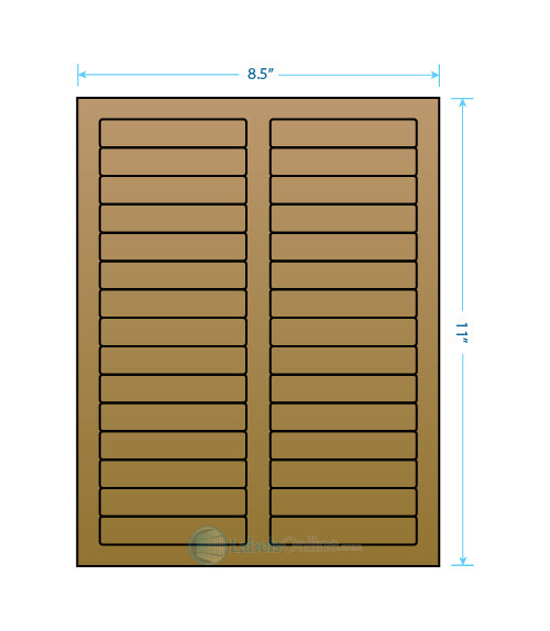 3.4375" x .667" - 30 up - Brown Kraft