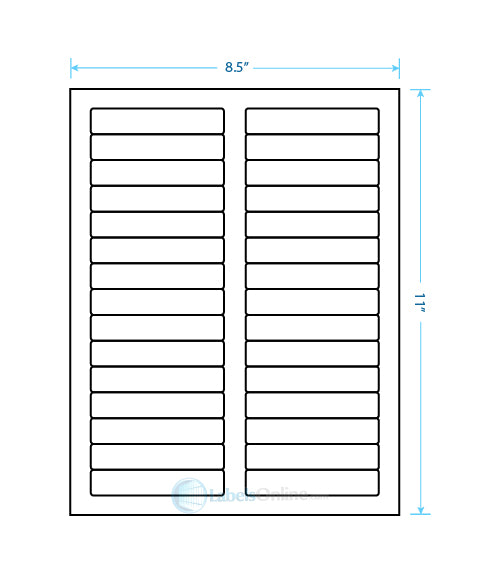 3.4375" x .667" - 30 up - Clear Matte