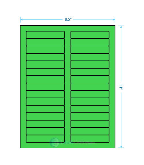 3.4375" x .667" - 30 up - Fluorescent Green