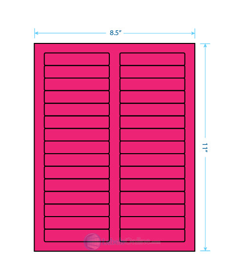 3.4375" x .667" - 30 up - Fluorescent Pink