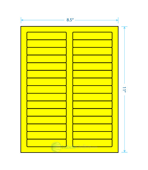 3.4375" x .667" - 30 up - Fluorescent Yellow