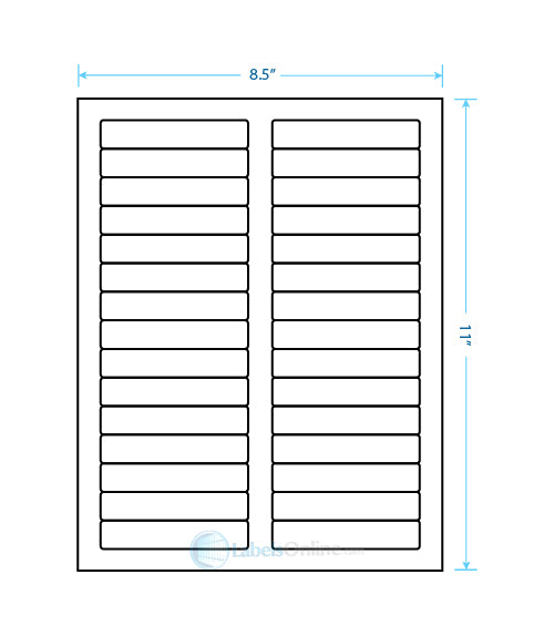 3.4375" x .667" - 30 up - Opaque/Blockout