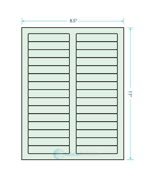 3.4375" x .667" - 30 up - Pastel Green