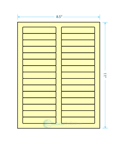 3.4375" x .667" - 30 up - Pastel Yellow