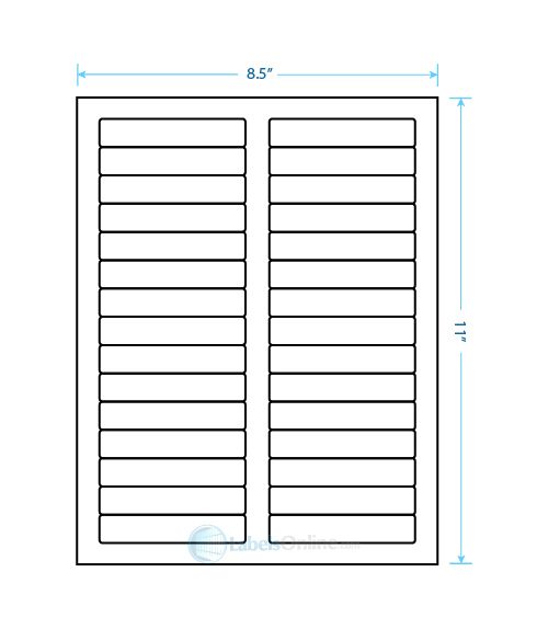 3.4375" x .667" - 30 up - Standard White Matte