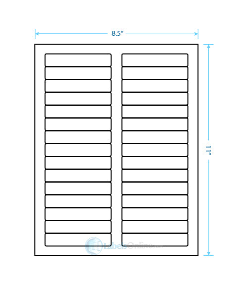 3.4375" x .667" - 30 up - White Polyester
