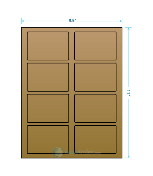 3.5" x 2.375" - 8 up - Brown Kraft