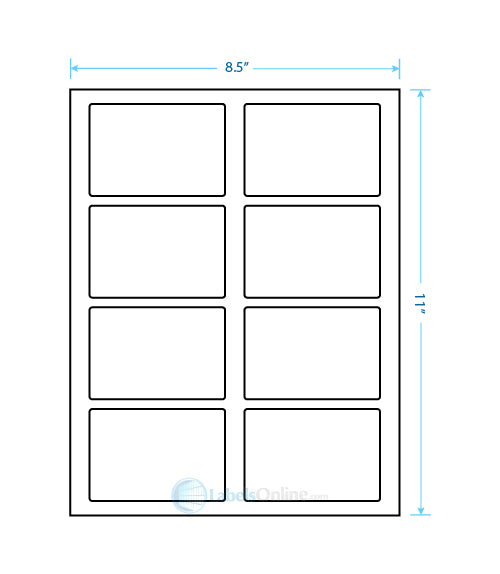3.5" x 2.375" - 8 up - Clear Matte