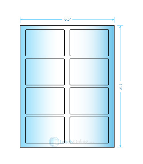 3.5" x 2.375" - 8 up - Mid Gloss