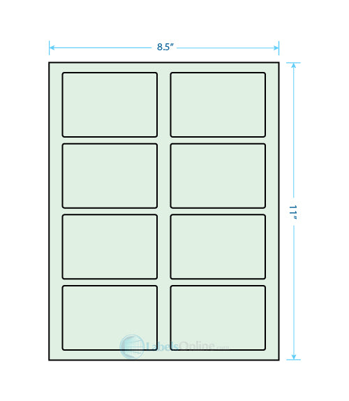 3.5" x 2.375" - 8 up - Pastel Green
