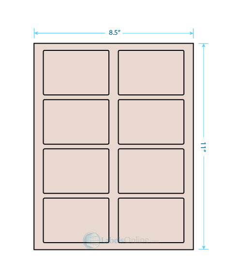 3.5" x 2.375" - 8 up - Pastel Tan