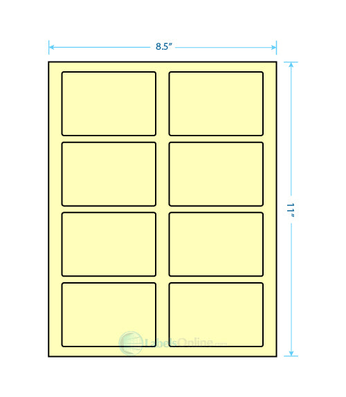 3.5" x 2.375" - 8 up - Pastel Yellow