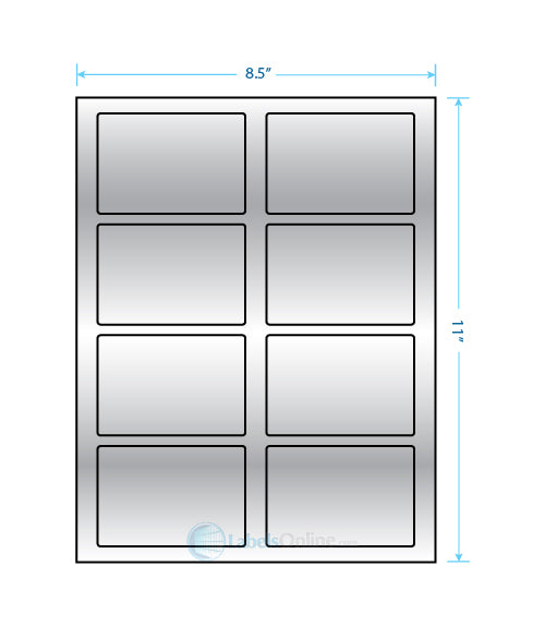 3.5" x 2.375" - 8 up - Silver Foil