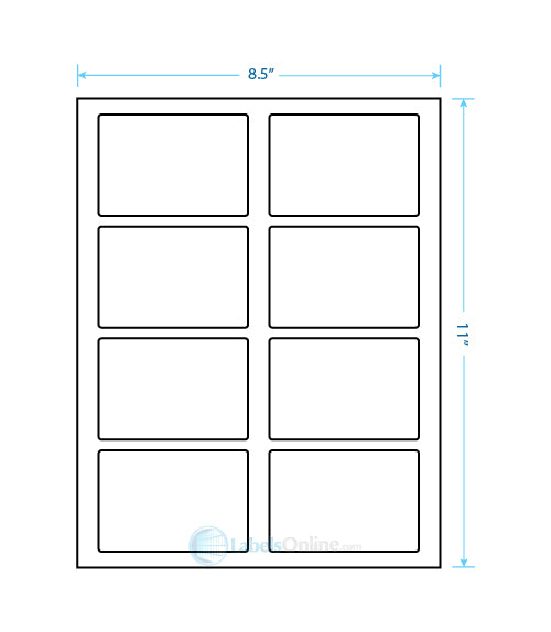 3.5" x 2.375" - 8 up - White Polyester