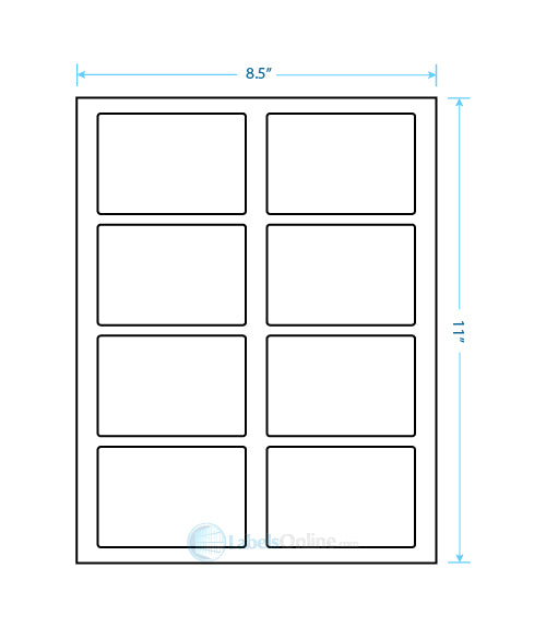 3.5" x 2.375" - 8 up - White Vinyl Drum