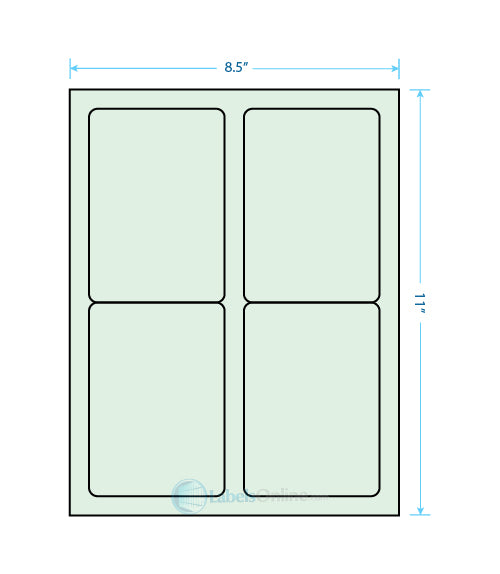 3.5" x 5" - 4 up - Pastel Green