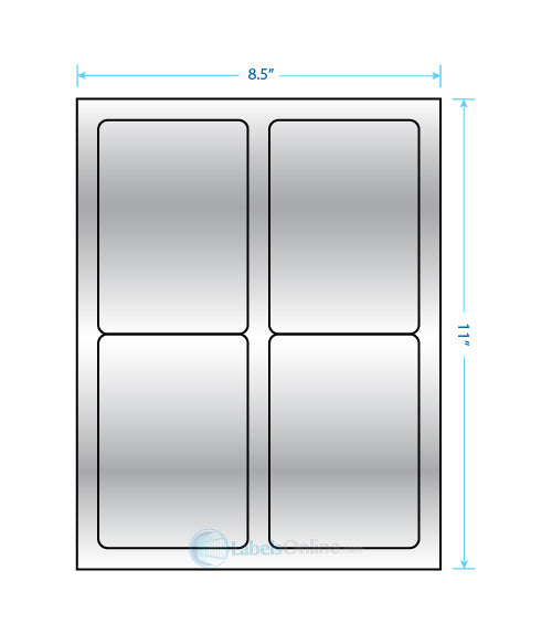 3.5" x 5" - 4 up - Silver Foil