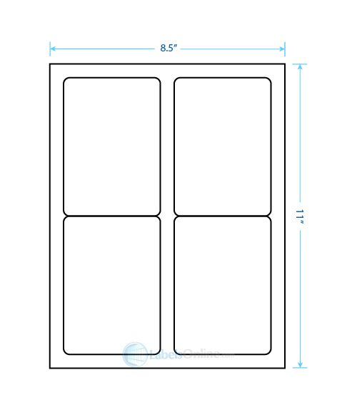 3.5" x 5" - 4 up - Standard White Matte