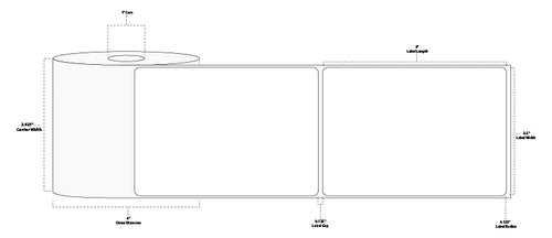 3.5" x 5" Premium Direct Thermal Paper Label; Perforated; 1" Core; 4" OD; 12 Rolls/carton (300 Labels/roll)
