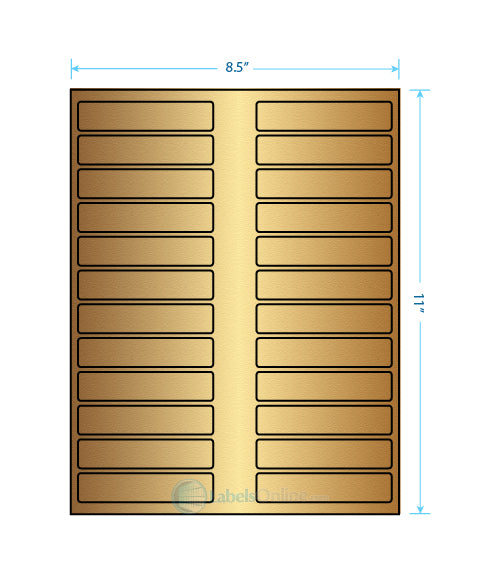 3.5" x .75" - 24 up - Gold Foil