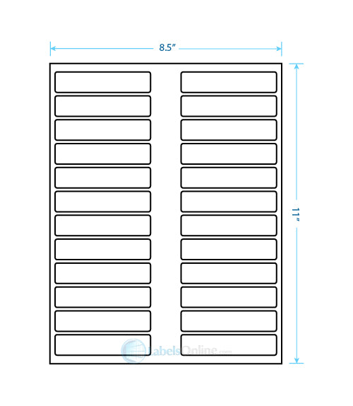 3.5" x .75" - 24 up - Opaque/Blockout