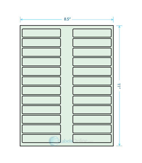 3.5" x .75" - 24 up - Pastel Green