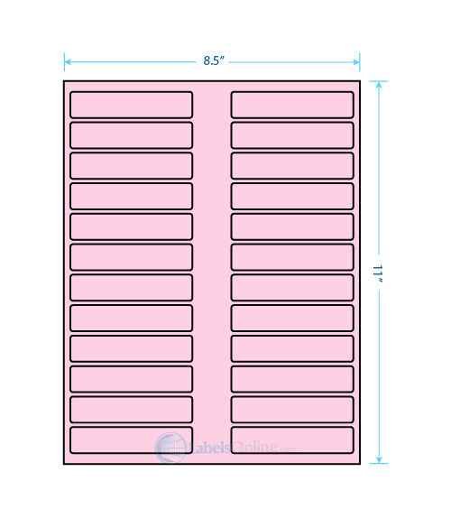 3.5" x .75" - 24 up - Pastel Pink