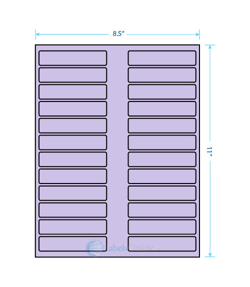 3.5" x .75" - 24 up - Pastel Purple